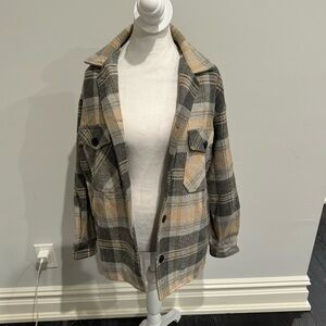 Suite Benedict Tan & Grey Plaid Shacket